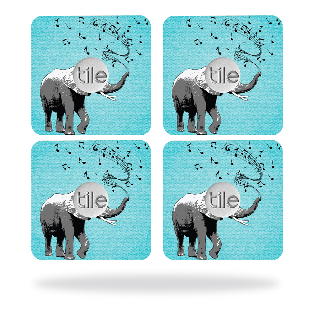 Picture of MightySkins TILESL2-Musical Elephant Skin for Tile Slim Key Finder Wrap Cover - Musical Elephant - Pack of 4
