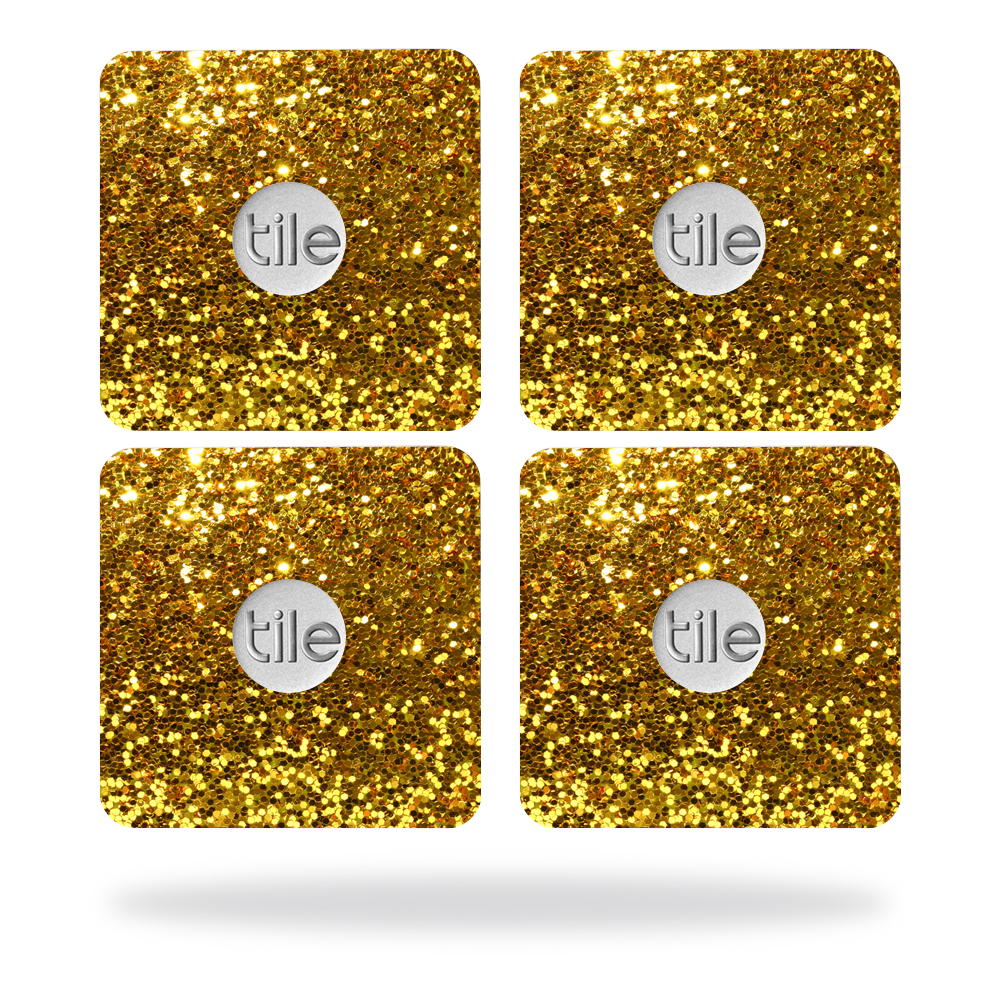 Picture of MightySkins TILESL2-Gold Glitter Skin for Tile Slim Key Finder Wrap Cover - Gold Glitter - Pack of 4