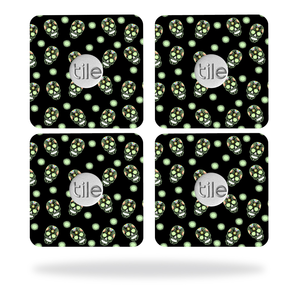 Picture of MightySkins TILESL2-Glowing Skulls Skin for Tile Slim Key Finder Wrap Cover - Glowing Skulls - Pack of 4