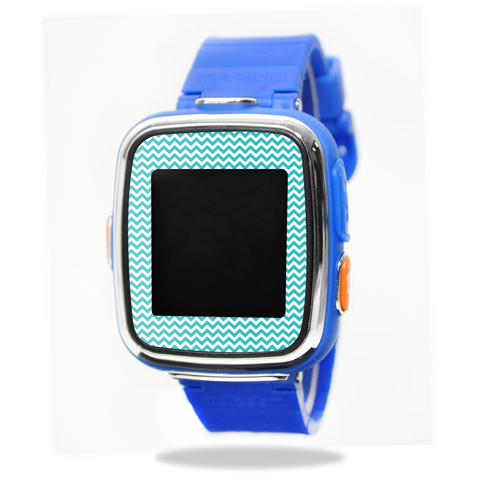 Picture of MightySkins VTKIDX-Turquoise Chevron Skin for Vtech Kidizoom Smartwatch DX Wrap Cover - Turquoise Chevron