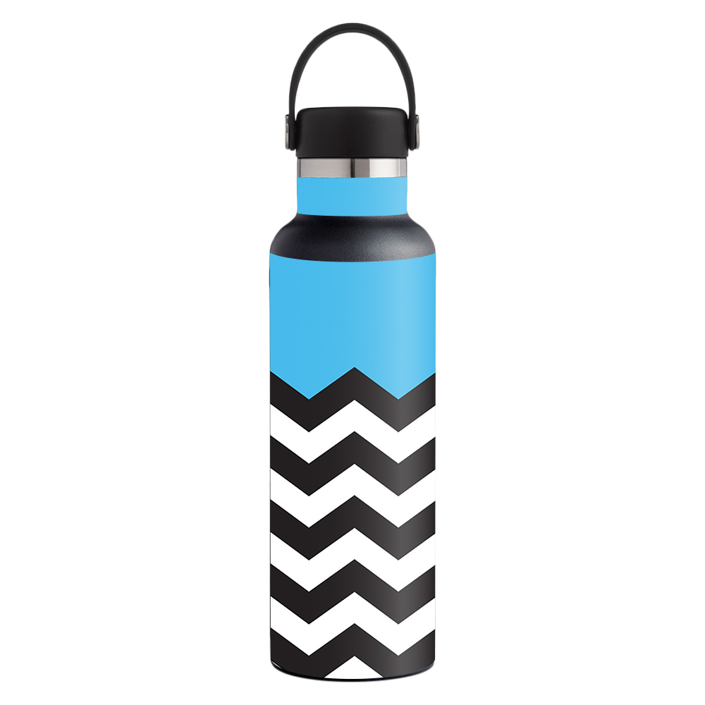 Picture of MightySkins HFST21-Baby Blue Chevron Skin for Hydro Flask 21 oz Standard Mouth - Baby Blue Chevron