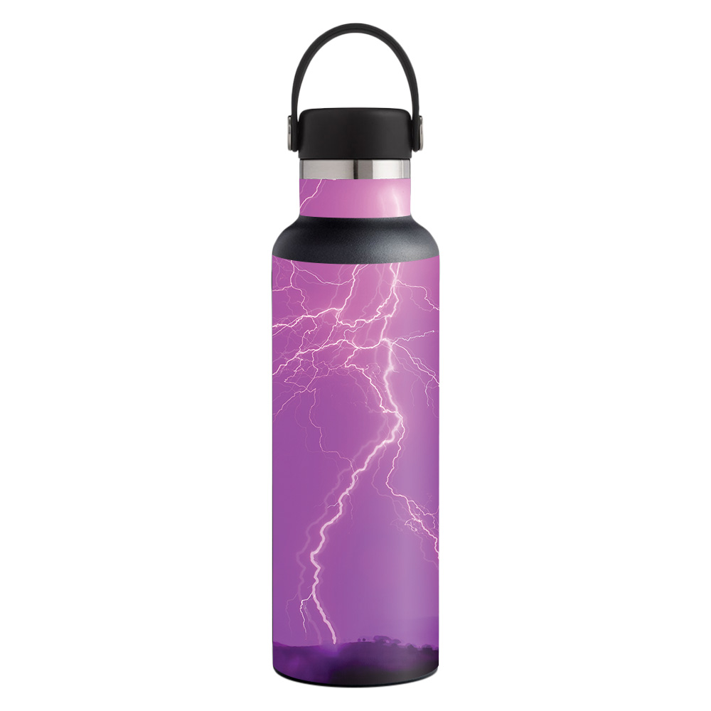 Picture of MightySkins HFST21-Purple Lightning Skin for Hydro Flask 21 oz Standard Mouth - Purple Lightning