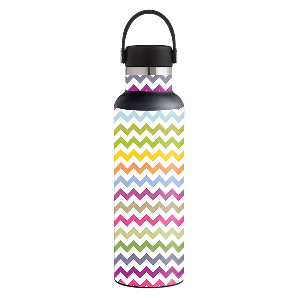 Picture of MightySkins HFST21-Rainbow Chevron Skin for Hydro Flask 21 oz Standard Mouth - Rainbow Chevron