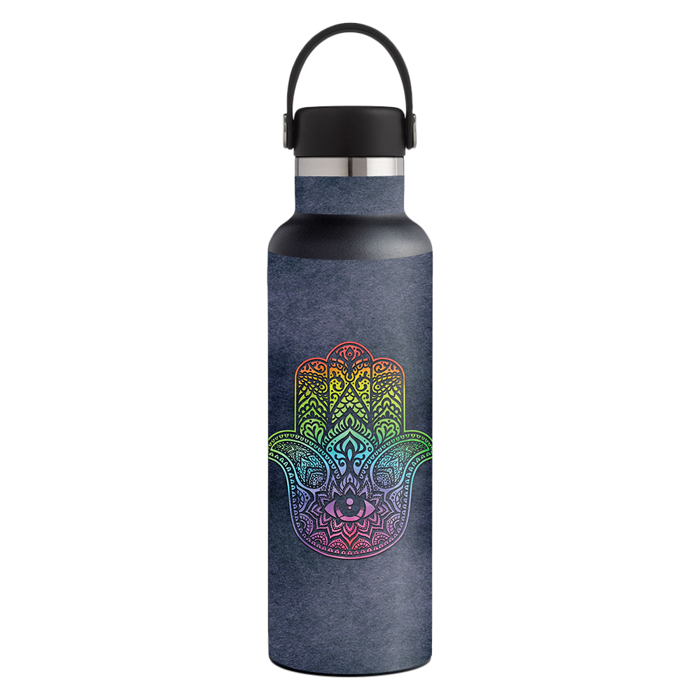 Picture of MightySkins HFST21-Rainbow Hamsa Skin for Hydro Flask 21 oz Standard Mouth - Rainbow Hamsa
