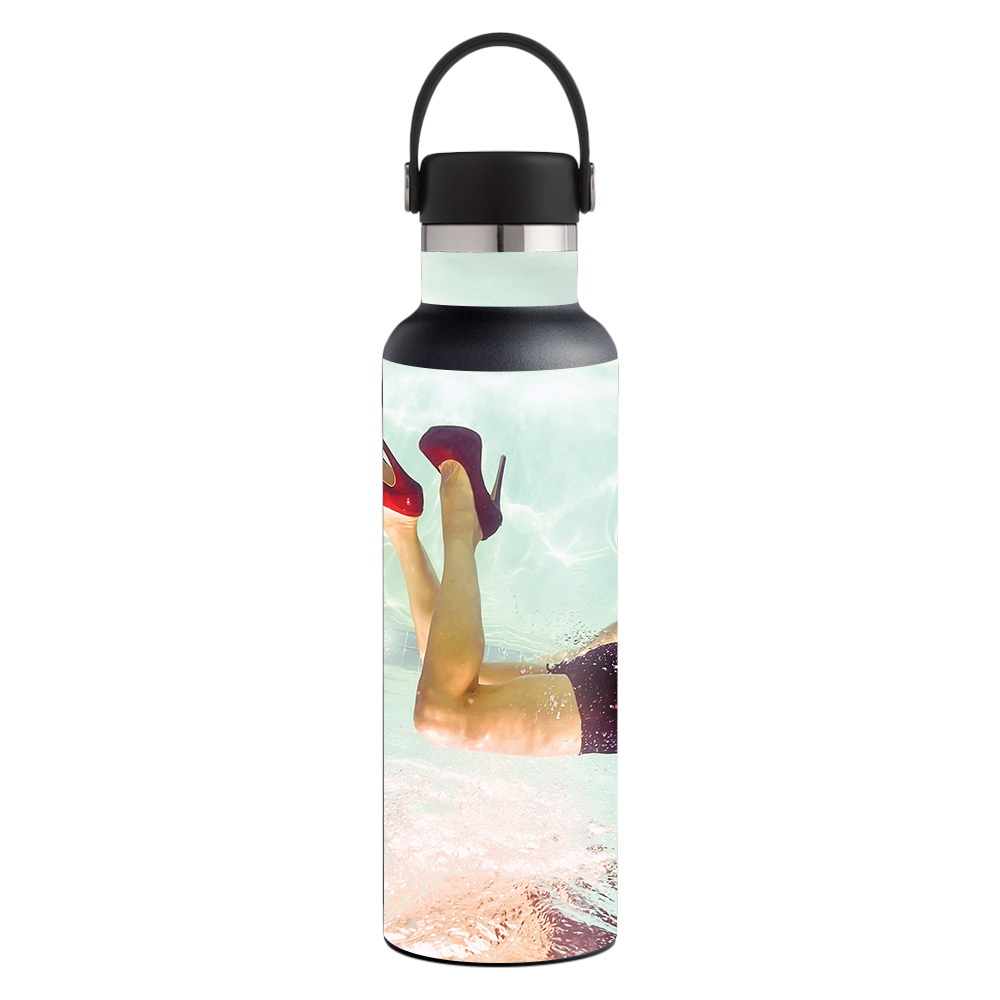 Picture of MightySkins HFST21-Red Heels Skin for Hydro Flask 21 oz Standard Mouth - Red Heels
