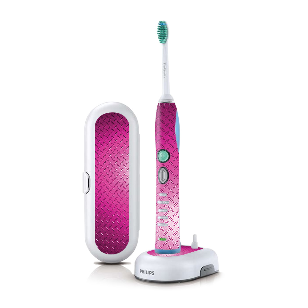 PHSOFX7-Pink Diamond Plate Skin for Philips Sonicare 7 Series Flexcare Plus Rechargeable - Pink Diamond Plate -  MightySkins