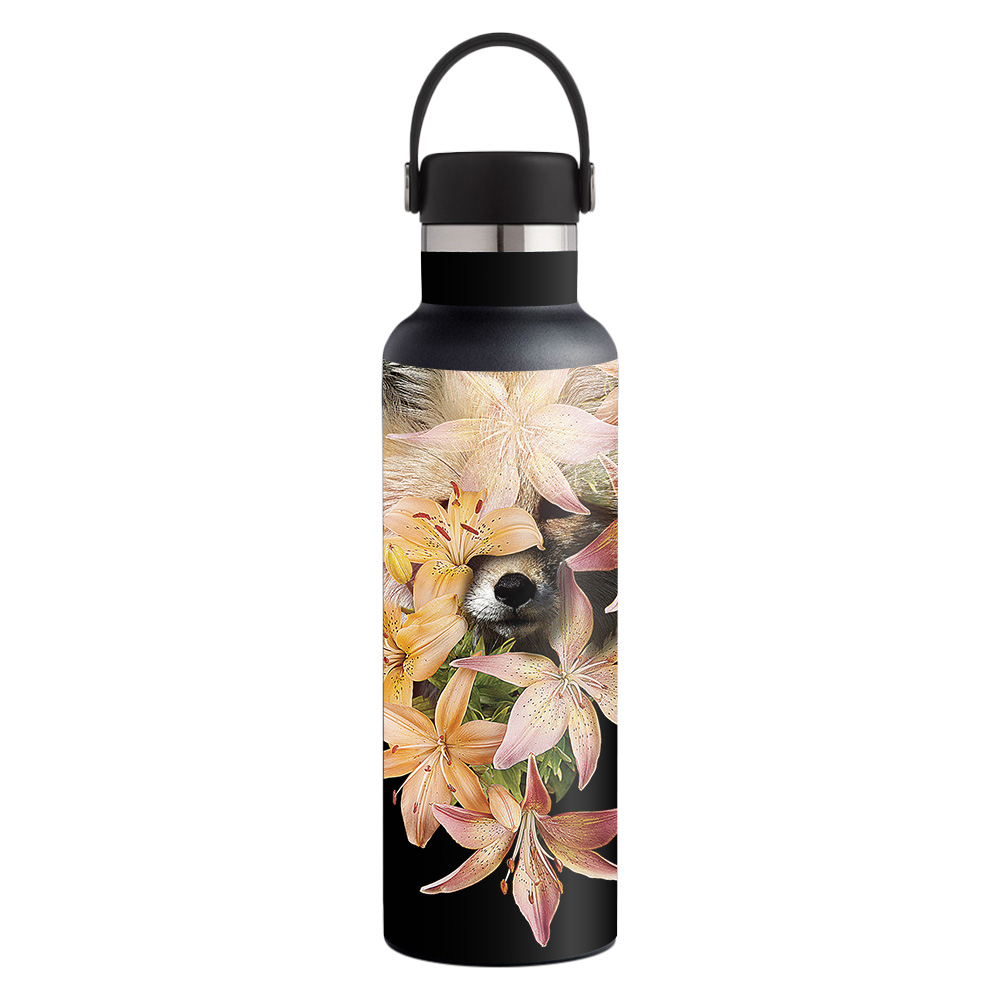 Picture of MightySkins HFST21-Foxy Flowers Skin for Hydro Flask 21 oz Standard Mouth - Foxy Flowers