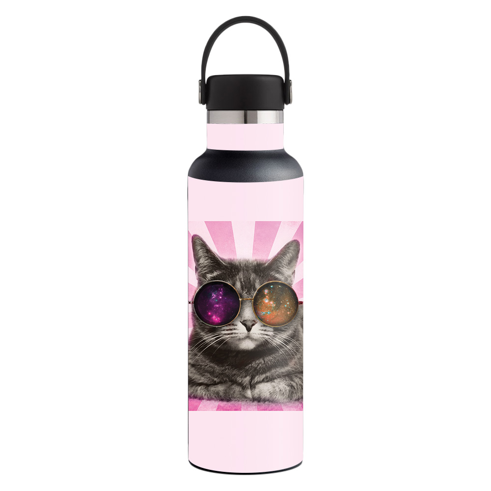 Picture of MightySkins HFST21-Galaxy Cat Skin for Hydro Flask 21 oz Standard Mouth - Galaxy Cat
