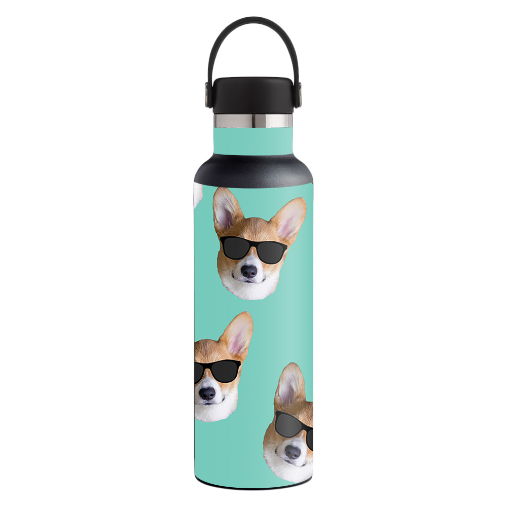 Picture of MightySkins HFST21-Cool Corgi Skin for Hydro Flask 21 oz Standard Mouth - Cool Corgi