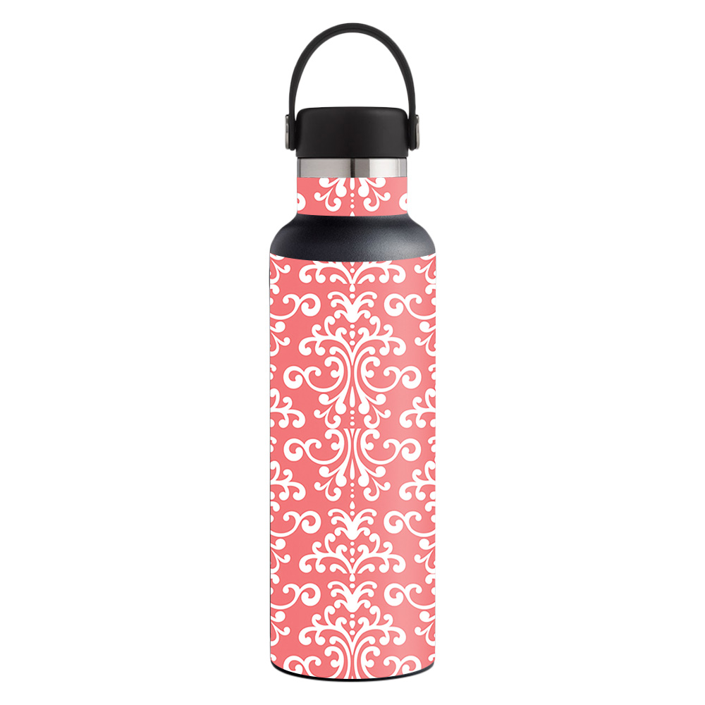 Picture of MightySkins HFST21-Coral Damask Skin for Hydro Flask 21 oz Standard Mouth - Coral Damask