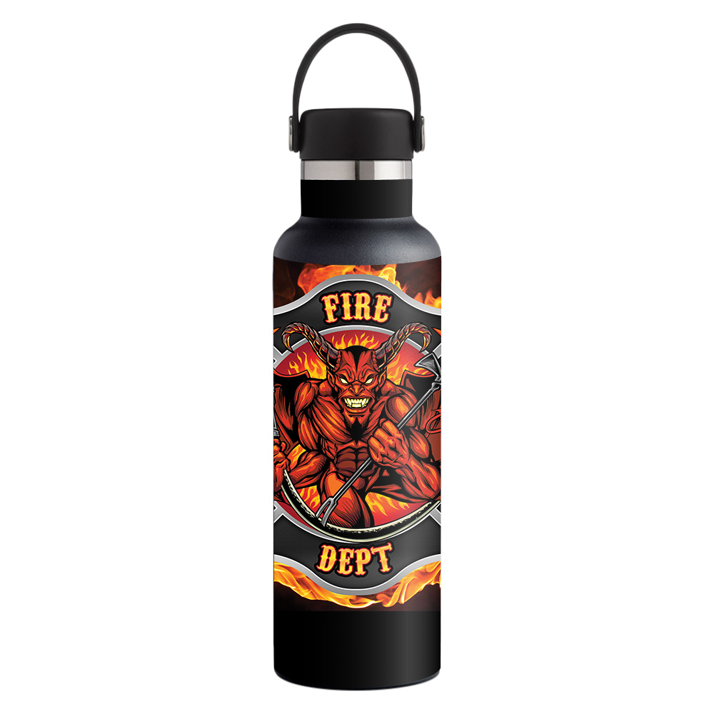 Picture of MightySkins HFST21-Devil Fire Dept Skin for Hydro Flask 21 oz Standard Mouth - Devil Fire Dept