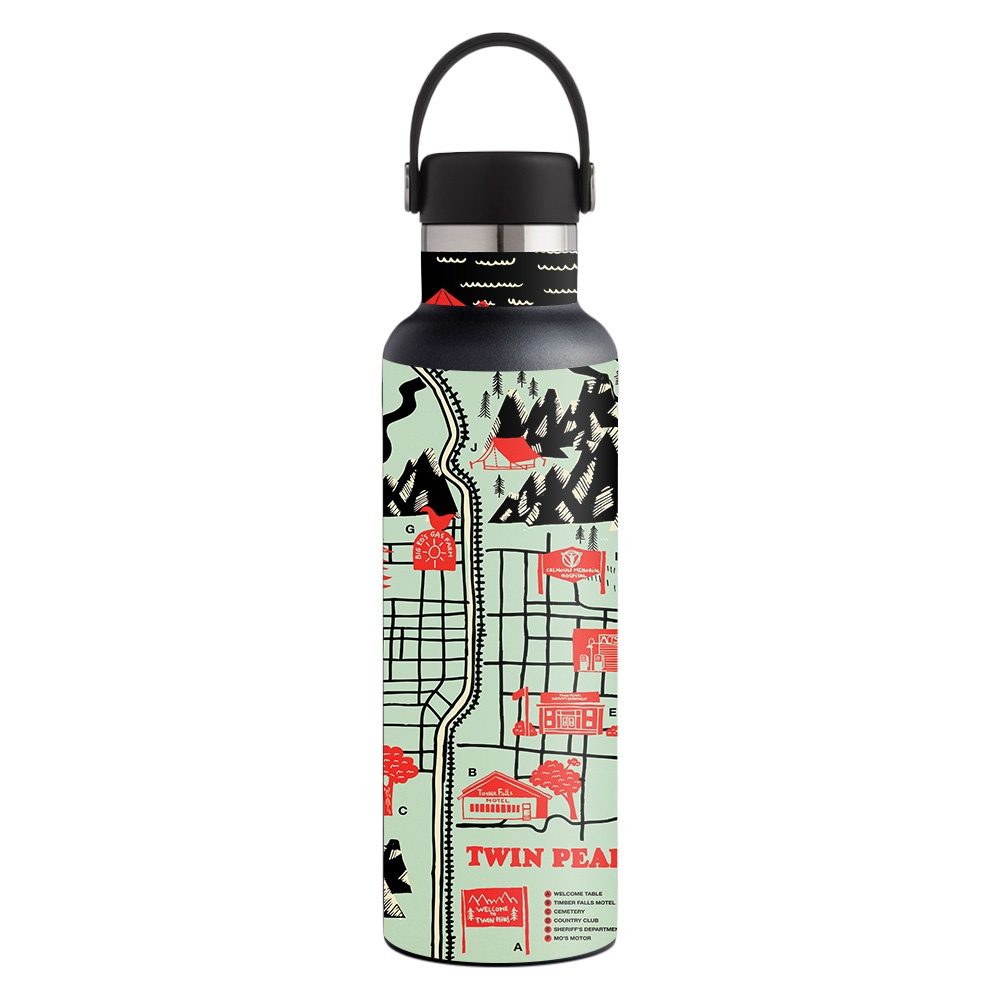 Picture of MightySkins HFST21-Twin Peaks Map Skin for Hydro Flask 21 oz Standard Mouth - Twin Peaks Map