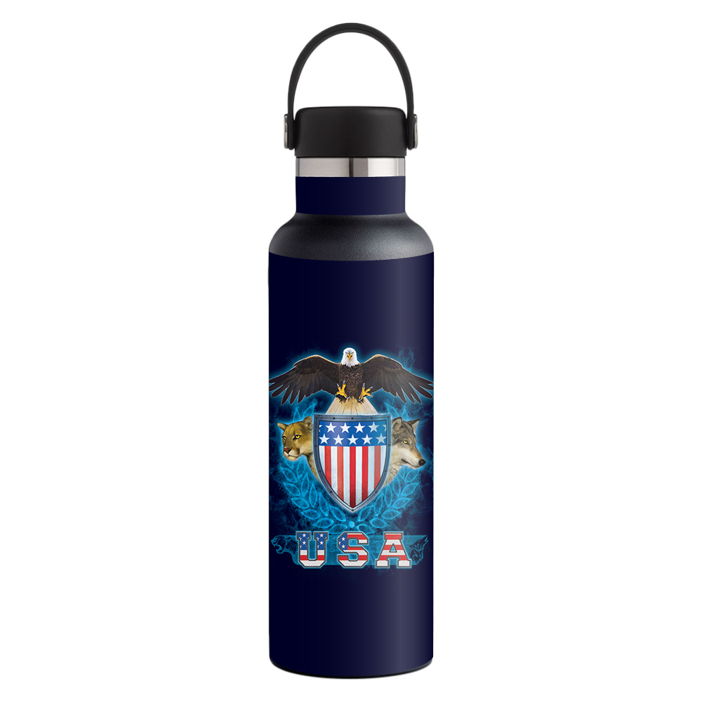 Picture of MightySkins HFST21-Usa Trinity Skin for Hydro Flask 21 oz Standard Mouth - Usa Trinity