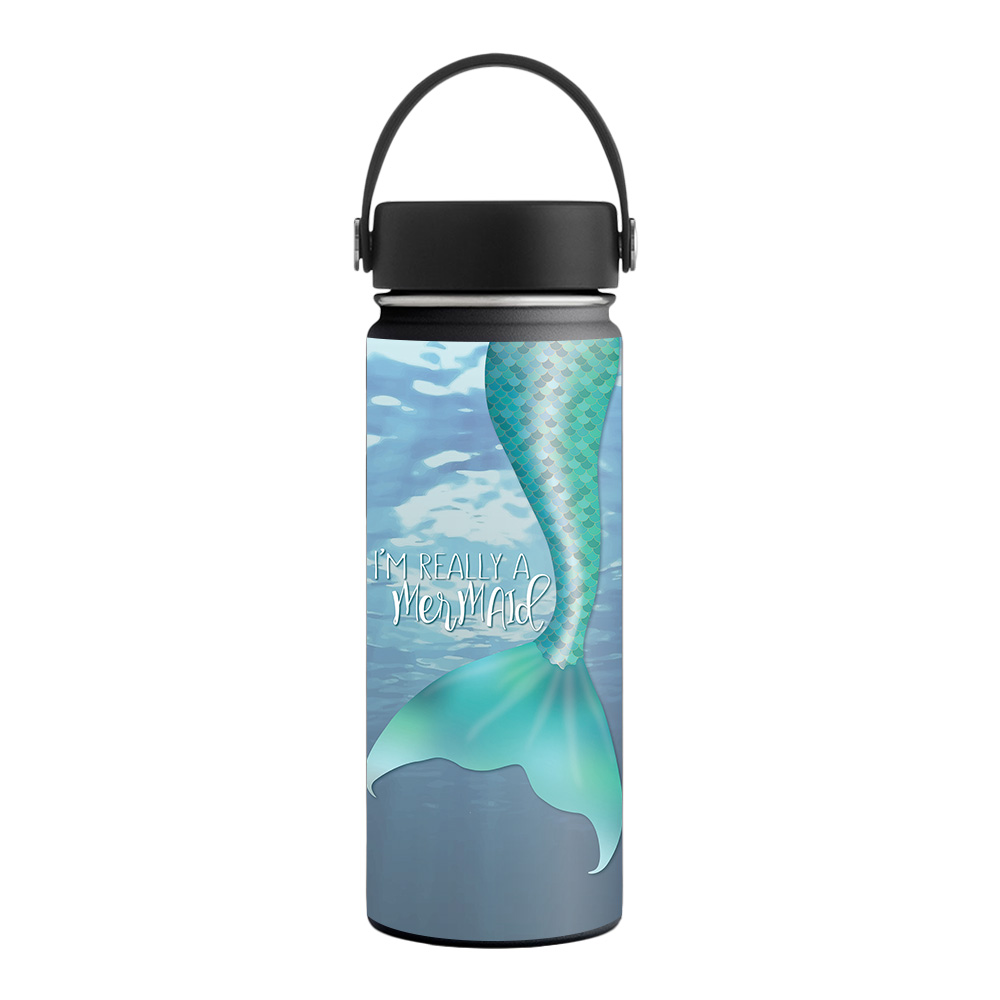 Picture of MightySkins HFWI18-Im Really A Mermaid Skin for Hydro Flask 18 oz Wide Mouth - Im Really A Mermaid