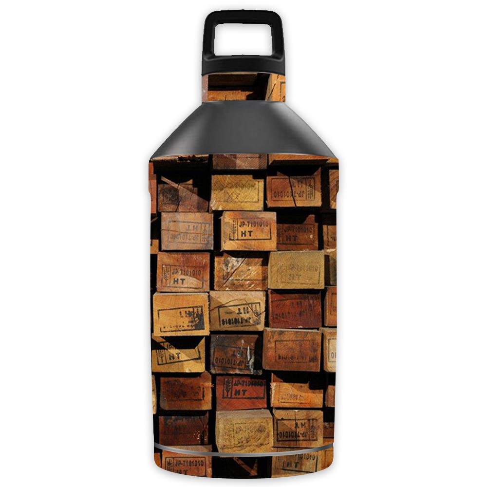 Picture of MightySkins OTEL64-Stacked Wood Skin for Otterbox Elevation Tumbler 64 oz - Stacked Wood