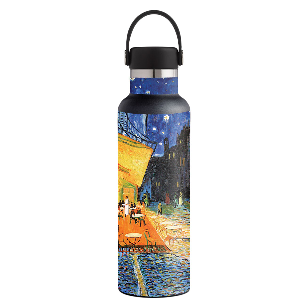 Picture of MightySkins HFST21-Cafe Terrace At Night Skin for Hydro Flask 21 oz Standard Mouth - Cafe Terrace At Night