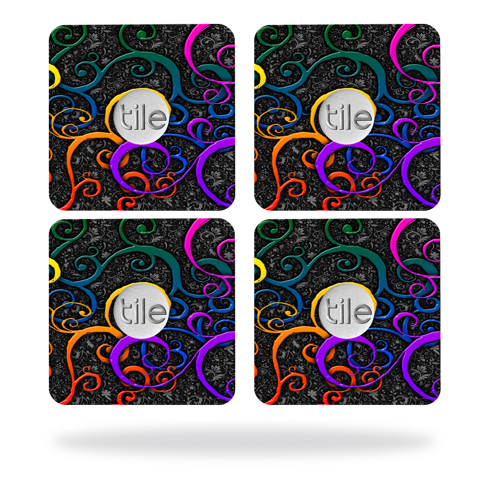 Picture of MightySkins TILESL-Color Swirls Skin for Tile Slim Key Finder Wrap Cover - Color Swirls - Pack of 4