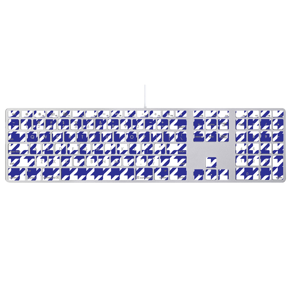 APKEYNU-Blue Houndstooth Skin for Apple Keyboard with Numeric Keypad MB110LL-B - Blue Houndstooth -  MightySkins