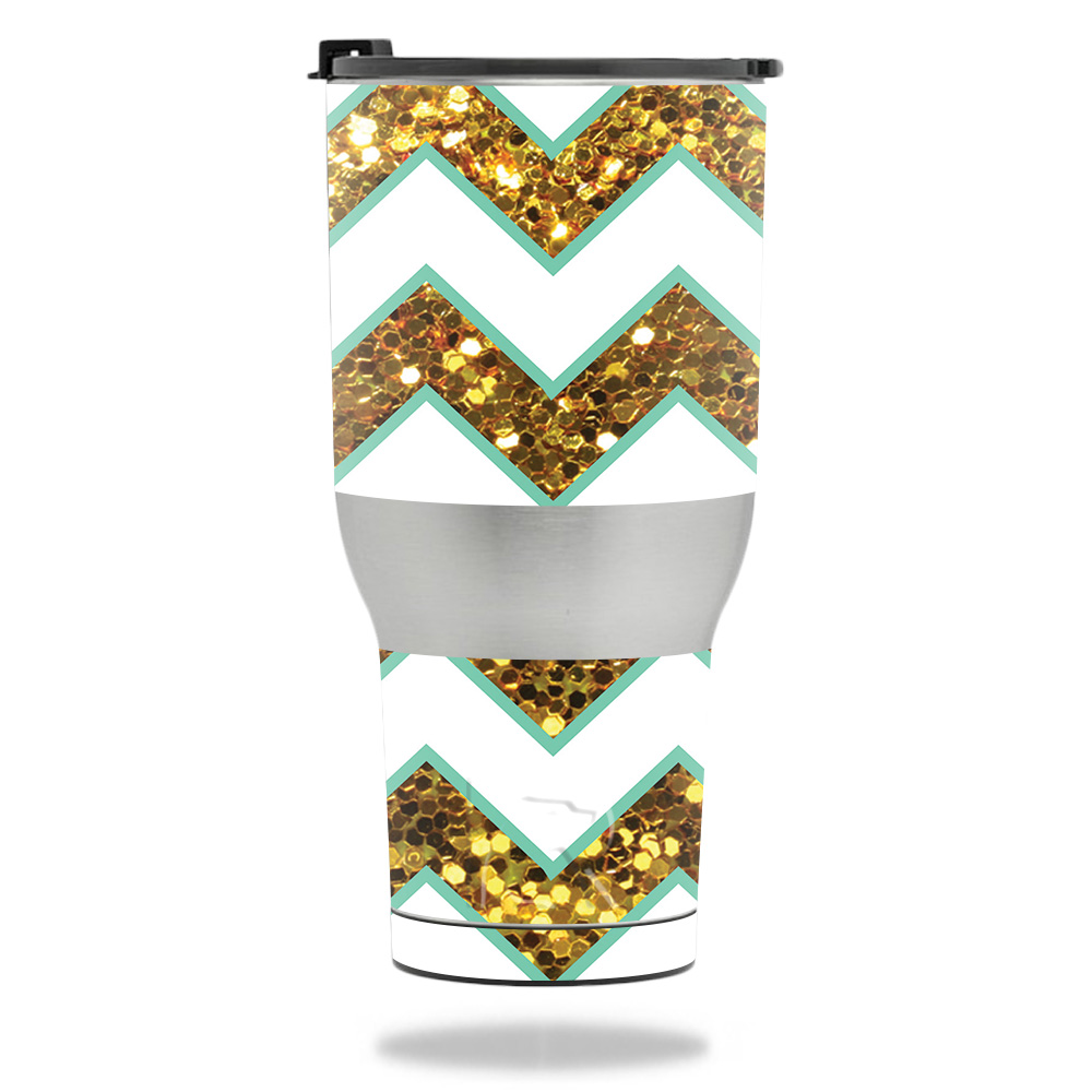 RTTUM4017-Glitzy Chevron Skin for RTIC Tumbler 40 oz 2017 - Glitzy Chevron -  MightySkins