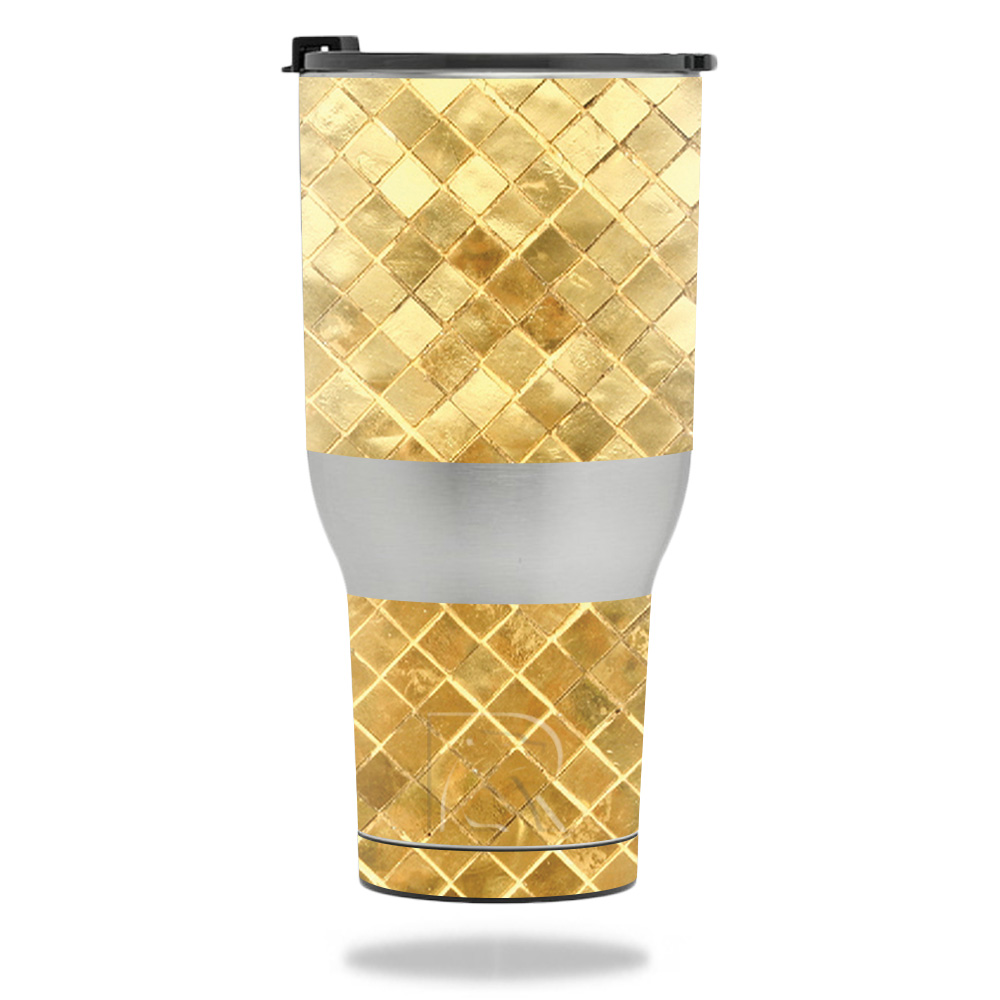 RTTUM4017-Gold Tiles Skin for RTIC Tumbler 40 oz 2017 - Gold Tiles -  MightySkins