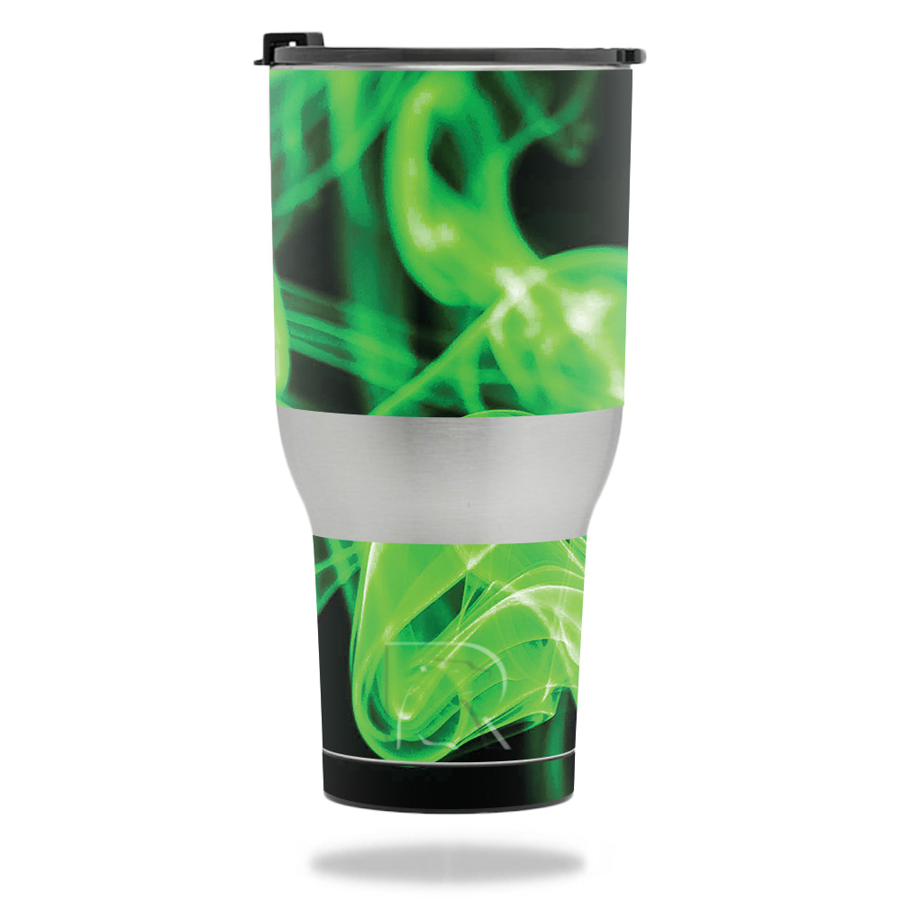 RTTUM4017-Green Flames Skin for RTIC Tumbler 40 oz 2017 - Green Flames -  MightySkins