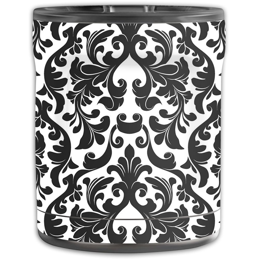 Picture of MightySkins OTEL10-Black Damask Skin for Otterbox Elevation Tumbler 10 oz - Black Damask