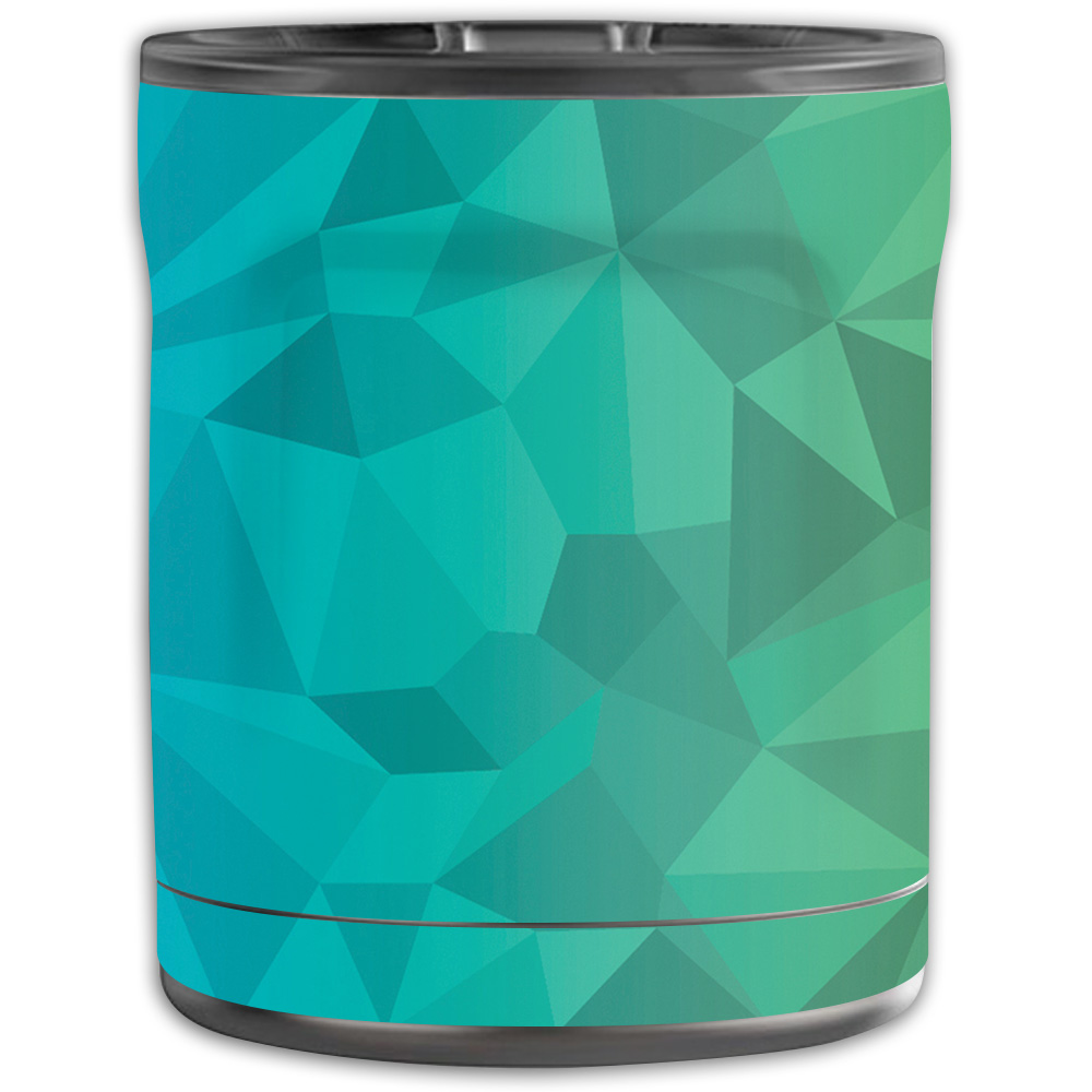 Picture of MightySkins OTEL10-Blue Green Polygon Skin for Otterbox Elevation Tumbler 10 oz - Blue Green Polygon