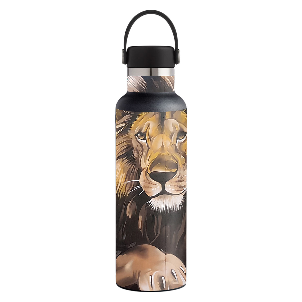 Picture of MightySkins HFST21-Split Lion Skin for Hydro Flask 21 oz Standard Mouth - Split Lion