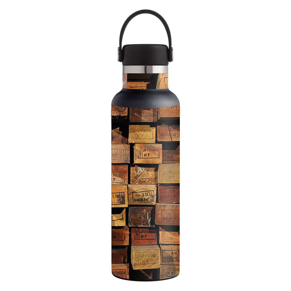 Picture of MightySkins HFST21-Stacked Wood Skin for Hydro Flask 21 oz Standard Mouth - Stacked Wood