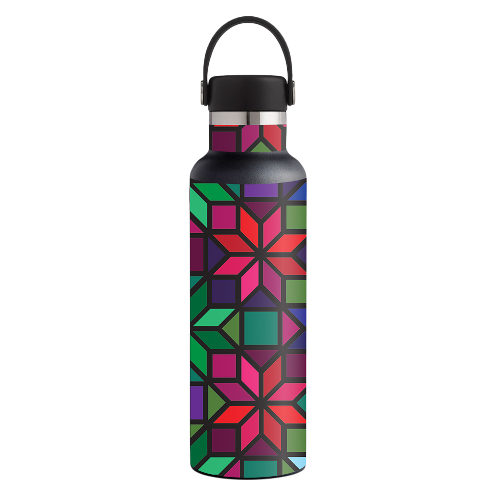 Picture of MightySkins HFST21-Stained Glass Window Skin for Hydro Flask 21 oz Standard Mouth - Stained Glass Window