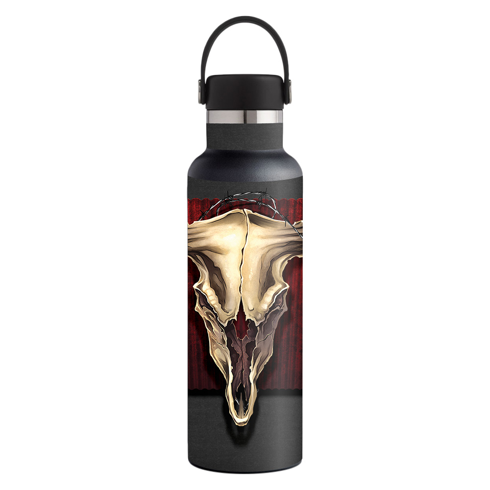 Picture of MightySkins HFST21-Steer Skull Skin for Hydro Flask 21 oz Standard Mouth - Steer Skull