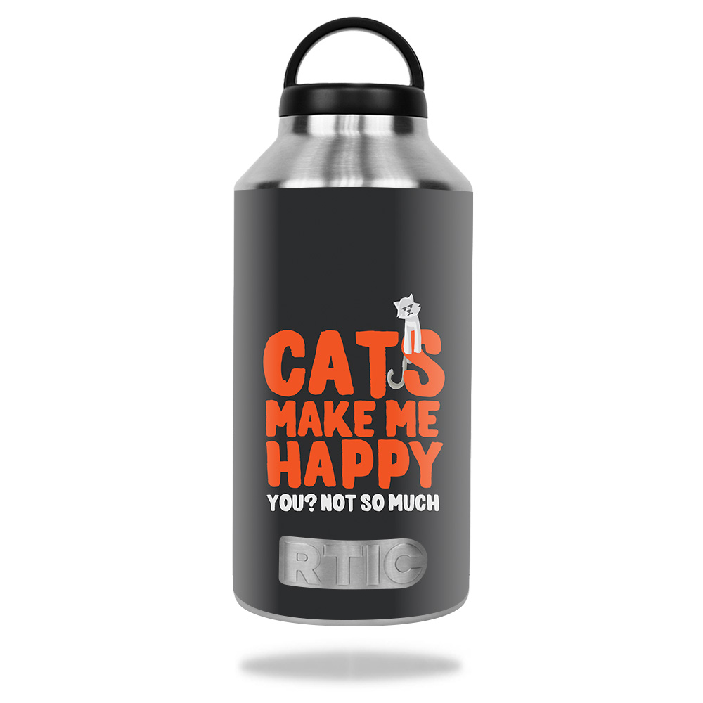 Picture of MightySkins RTBOT64-Cats Make Me Happy Skin for RTIC 64 oz Bottle 2016 - Cats Make Me Happy