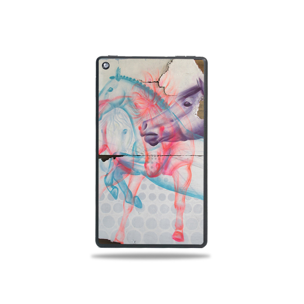 Picture of MightySkins AMFI719-Damaged Horses Skin for Amazon Fire 7 Tablet 2019 - Damaged Horses