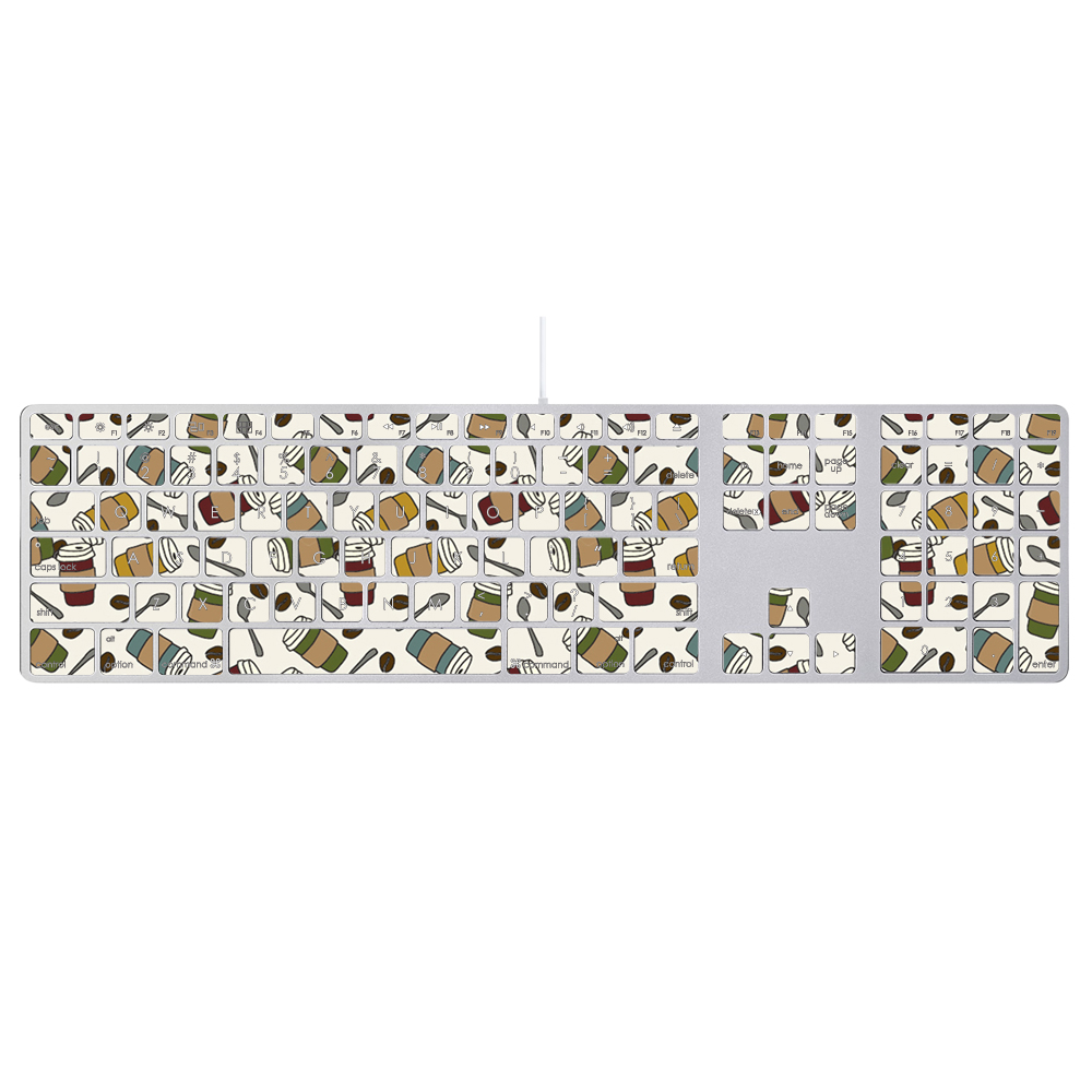 Picture of MightySkins APKEYNU-Coffee Skin for Apple Keyboard with Numeric Keypad Wrap Cover - Coffee