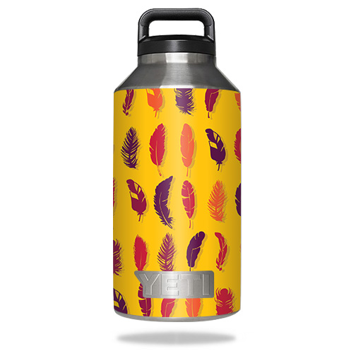 Picture of MightySkins YERABOT64-Feathers Skin for Yeti Rambler Bottle 64 oz - Feathers