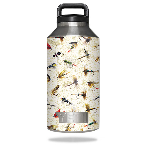Picture of MightySkins YERABOT64-Fishing Flies Skin for Yeti Rambler Bottle 64 oz - Fishing Flies