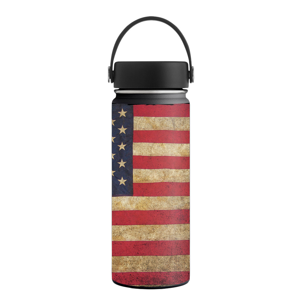 Picture of MightySkins HFWI18-Vintage Flag Skin for Hydro Flask 18 oz Wide Mouth - Vintage Flag