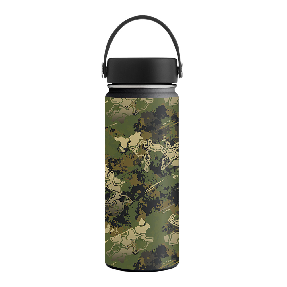 Picture of MightySkins HFWI18-Viper Woodland Skin for Hydro Flask 18 oz Wide Mouth - Viper Woodland
