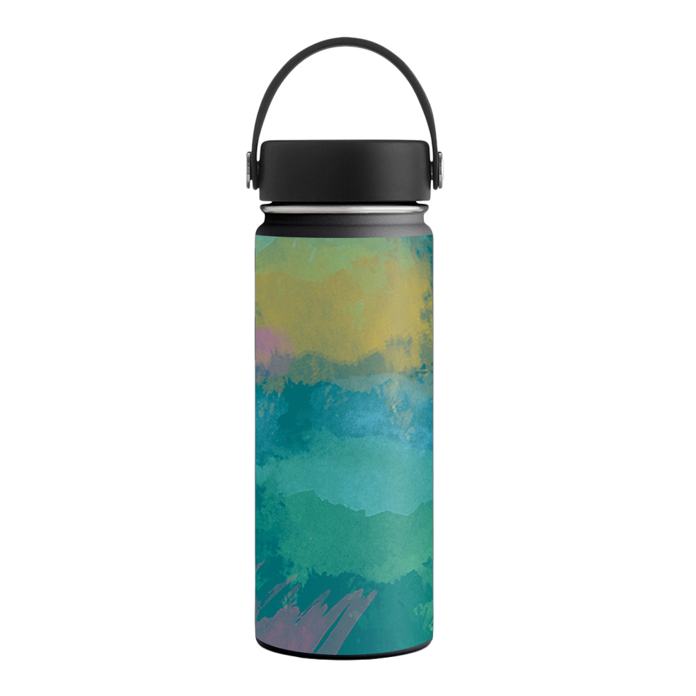 Picture of MightySkins HFWI18-Watercolor Blue Skin for Hydro Flask 18 oz Wide Mouth - Watercolor Blue