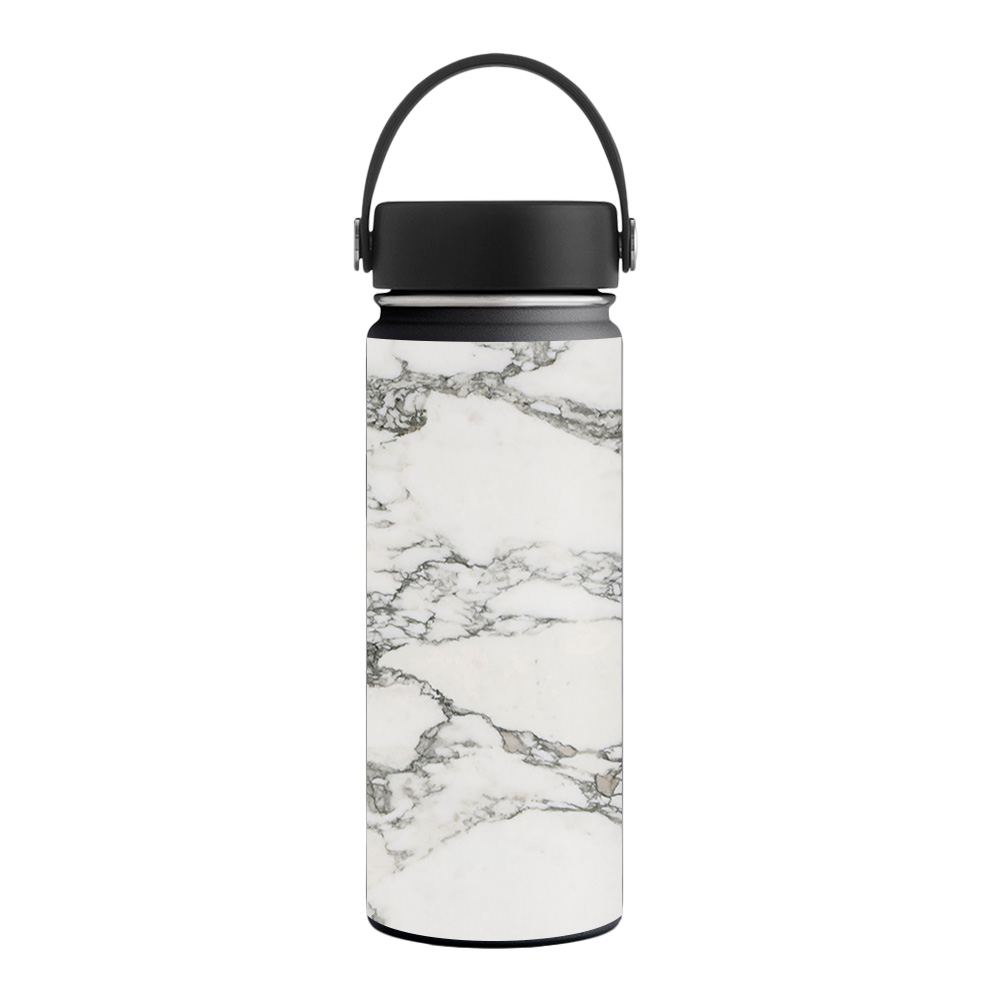 Picture of MightySkins HFWI18-White Marble Skin for Hydro Flask 18 oz Wide Mouth - White Marble