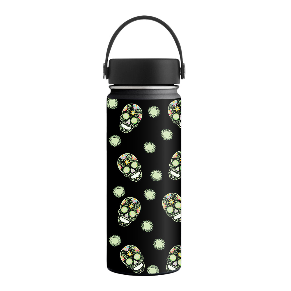 Picture of MightySkins HFWI18-Nighttime Skulls Skin for Hydro Flask 18 oz Wide Mouth - Nighttime Skulls
