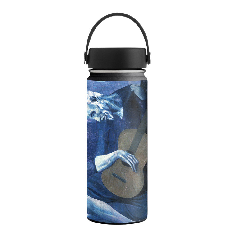 Picture of MightySkins HFWI18-Old Guitarist Skin for Hydro Flask 18 oz Wide Mouth - Old Guitarist