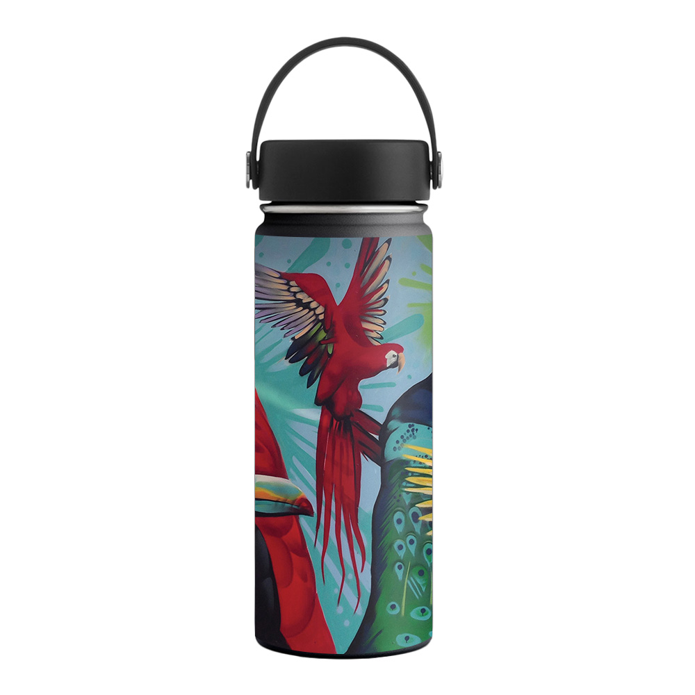 Picture of MightySkins HFWI18-Parrot Paradise Skin for Hydro Flask 18 oz Wide Mouth - Parrot Paradise