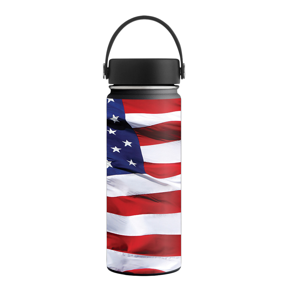 Picture of MightySkins HFWI18-American Flag Skin for Hydro Flask 18 oz Wide Mouth - American Flag