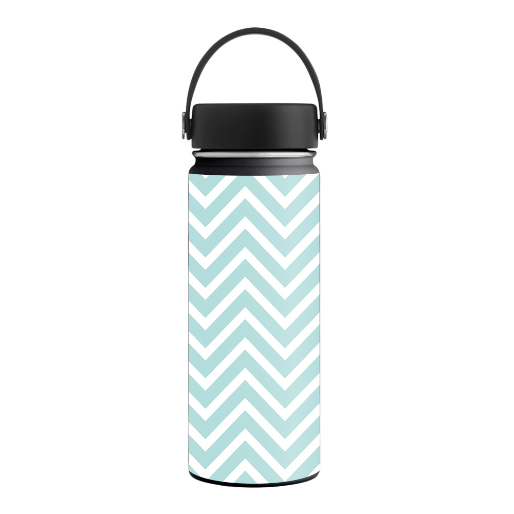 Picture of MightySkins HFWI18-Aqua Chevron Skin for Hydro Flask 18 oz Wide Mouth - Aqua Chevron