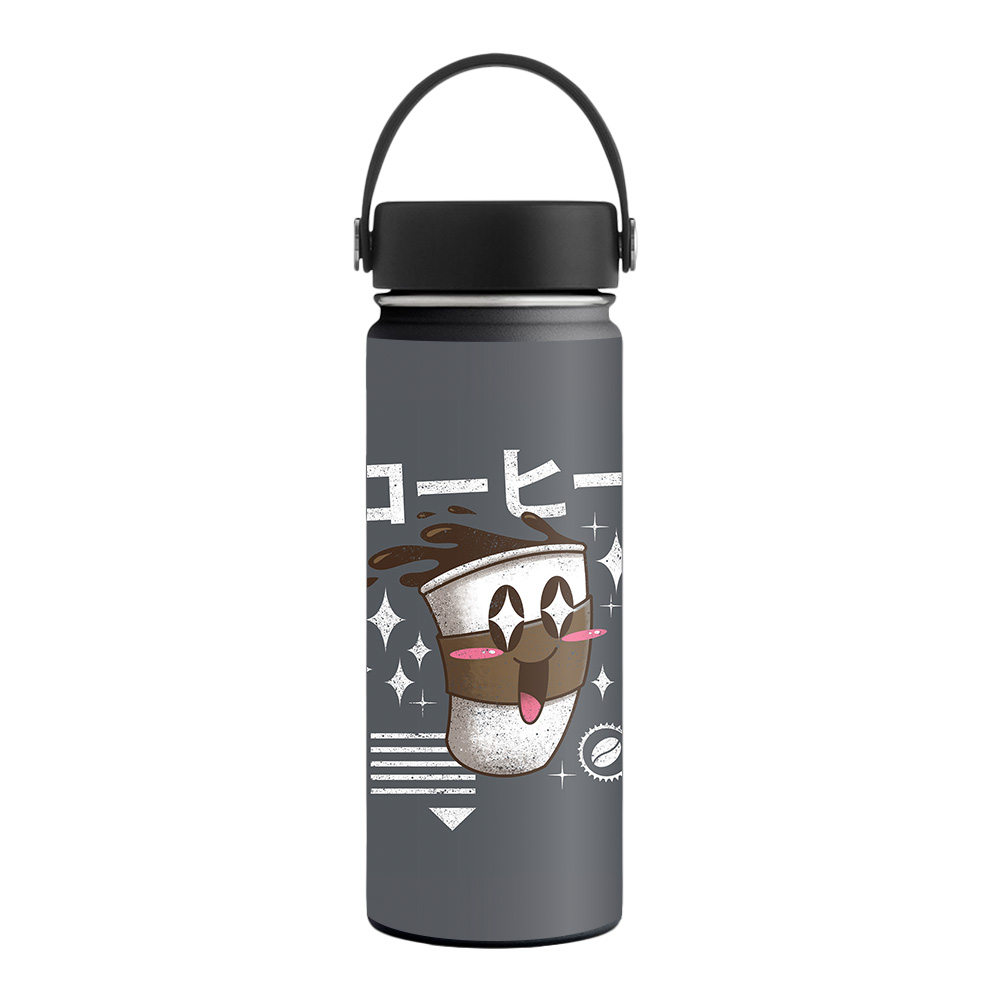 Picture of MightySkins HFWI18-Coffee Kawaii Skin for Hydro Flask 18 oz Wide Mouth - Coffee Kawaii