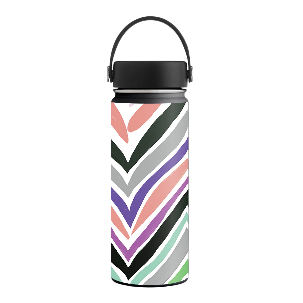Picture of MightySkins HFWI18-Colorful Chevron Skin for Hydro Flask 18 oz Wide Mouth - Colorful Chevron