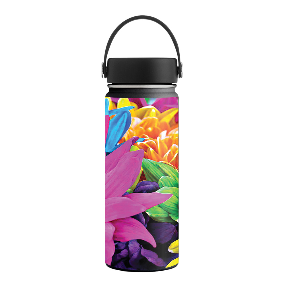 Picture of MightySkins HFWI18-Colorful Flowers Skin for Hydro Flask 18 oz Wide Mouth - Colorful Flowers