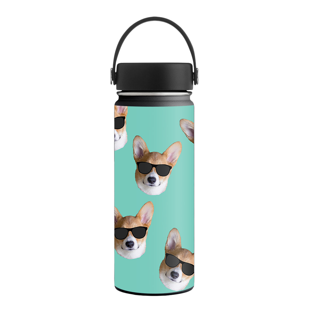 Picture of MightySkins HFWI18-Cool Corgi Skin for Hydro Flask 18 oz Wide Mouth - Cool Corgi