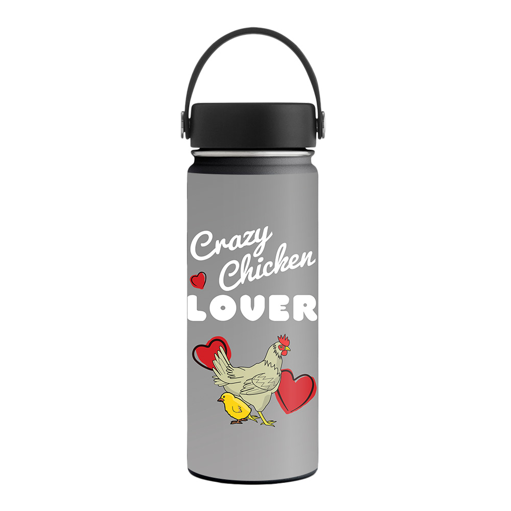 Picture of MightySkins HFWI18-Crazy Chicken Lover Skin for Hydro Flask 18 oz Wide Mouth - Crazy Chicken Lover